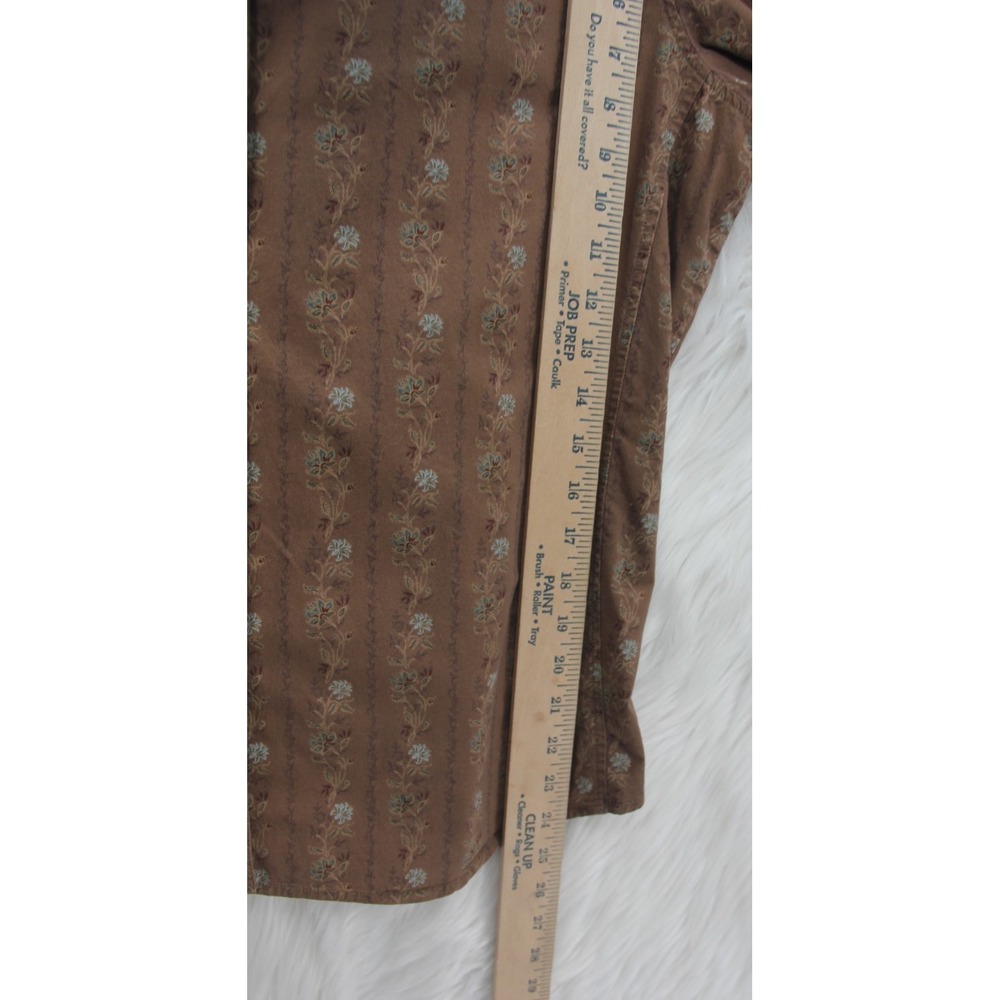 Bit & Bridle Women's XL Brown Button Equestrian Western Cowboy Floral Cotton Bld - Picture 7 of 12